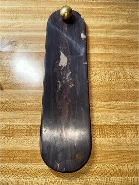 Marble Incense Holder Brass Ash Catcher CB2 Isla Brown Heavy